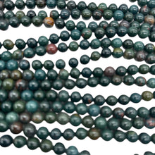 Load image into Gallery viewer, Bloodstone, Heliotrope Round Bead Strand | 8mm | Green, Red | 47 Beads |