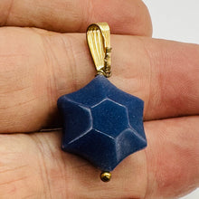 Load image into Gallery viewer, Hand Carved Dumortierite Star Pendant 14K Gold Filled Blue Gemstone 1in