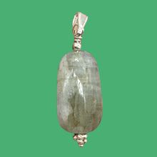 Load image into Gallery viewer, Aquamarine and Sterling Silver Drop Pendant | 1 3/8" Long | Aqua | 1 Pendant |