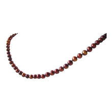 Load image into Gallery viewer, Golden Bronze 6.5mm Freshwater Pearl & 14Kgf 22 inch Necklace 9915J