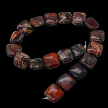 Load image into Gallery viewer, Red Brecciated Jasper Square Coin Bead Strand 109569