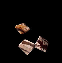 Load image into Gallery viewer, 3 Wild Exotic Zebra Jasper Twist Square Focal Beads 8905