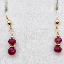 Load image into Gallery viewer, Natural Precious Gemstone Ruby Earrings with Gold Findings