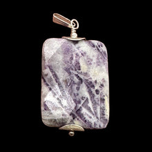 Load image into Gallery viewer, Purple Flower Sodalite Faceted Sterling Silver Pendant } 1 3/4" Long| 1 Pendant|