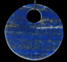 Load image into Gallery viewer, Starry Night Natural Lapis Disc Pendant Bead 9362A