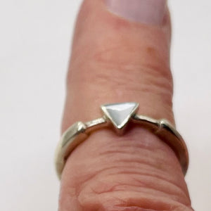 Mother of Pearl Sterling Silver Triangle Ring | Size 7 | Silver | 1 Ring |