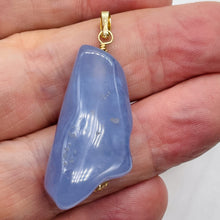 Load image into Gallery viewer, Blue Chalcedony 14K Gold Filled Stone Pendant | Blue | 1 3/4" Long | 1 Pendant |