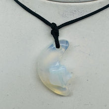 Load image into Gallery viewer, Blue White Opalized Glass Star and Moon Pendant Necklace Celestial