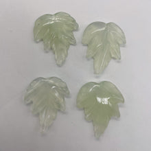 Load image into Gallery viewer, Carved Serpentine New Jade Leaf Bead Set | 28x23x4 to 24x24x4mm | 4 Beads |
