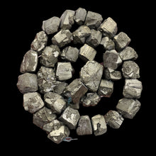 Load image into Gallery viewer, Pyrite Crystals Nugget 18" Strand | 19x13 to 13x10 | Silver Gold | 38 Beads|