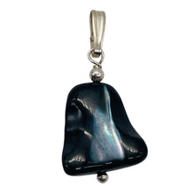 Load image into Gallery viewer, Black Lip Shell Sterling Silver Drop Pendant | 1" Long| Black White| 1 Pendant |