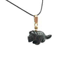 Load image into Gallery viewer, Hematite Triceratops Dinosaur with 14K Gold-Filled Pendant 509303HMG