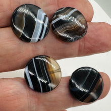 Load image into Gallery viewer, Black and White Sardonyx Agate 20mm Coin Bead 8" Strand (10 Beads) 9349HS