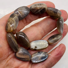 Load image into Gallery viewer, Gray Moonstone Half Strand | 23x13x8mm to 18x11x9mm | Gray | 11 Half-Strand |