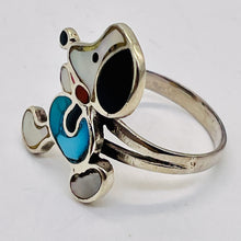 Load image into Gallery viewer, Mother of Pearl Sterling Silver Snoopy Rinf | 9.75 | Blue White Black | 1 Ring |