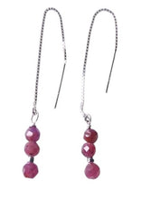 Load image into Gallery viewer, Glam Natural Sapphire & Silver Earrings 306618D