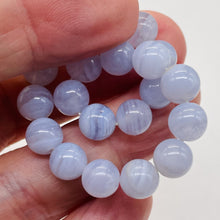 Load image into Gallery viewer, Blue Lace Agate 7" Strand Round Beads | 8mm | Blue | 21 Beads |
