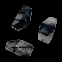 Load image into Gallery viewer, Rutilated Quartz Faceted Beads | 21x13x19 to 25x13x15 | White Black | 3 Beads