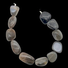 Load image into Gallery viewer, Gray Moonstone Half Strand | 23x13x8mm to 18x11x9mm | Gray | 11 Half-Strand |