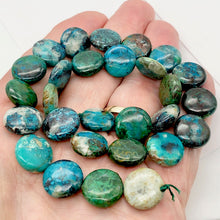 Load image into Gallery viewer, Seven Beads of Natural Chrysocolla 12mm Coin Beads 10421