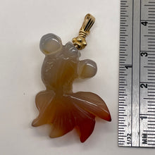 Load image into Gallery viewer, Hand Carved Carnelian Agate Koi Gold Fish Pendant | 1 3/4" Long |