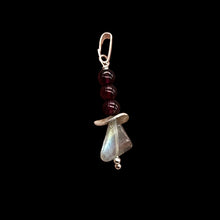 Load image into Gallery viewer, Rhodolite Garnet and Labradorite Sterling Silver Pendant | 1 1/4 inches long |