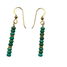 Load image into Gallery viewer, Unique Natural USA Blue Turquoise 14K Gold Filled Earrings | 2" Long |