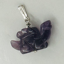 Load image into Gallery viewer, Stegosaurus Dinosaur Amethyst Sterling Silver Pendant | 1 inch long | Purple |