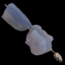 Load image into Gallery viewer, Blue Chalcedony 14g Druzy Nugget Beads | 22x16x11 to 21x19x13mm | Blue| 2 Beads|