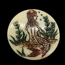 Load image into Gallery viewer, Lovely Scrimshawed 25x4mm Mermaid Bead 4116D