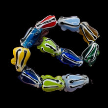 Load image into Gallery viewer, Frog Lampwork Jumping Froggie Beads| Multi-Color | 17mm Long | 11 Beads |