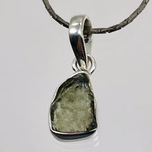 Load image into Gallery viewer, Moldavite 7.661ct Sterling Silver Triangle | 7/8" Long | Green | 1 Pendant |
