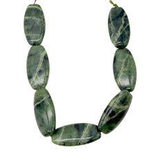 Load image into Gallery viewer, Translucent Flat Squared Oval Nephrite Jade Bead 8" Strand | 18x14x5mm| 7 Beads|