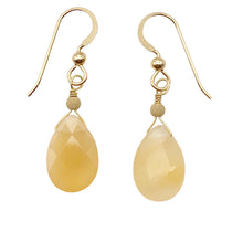 Load image into Gallery viewer, Mandarin Botswana Chalcedony Briolette Bead Earrings | Orange | 1 1/2" Long |