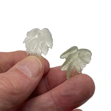 Load image into Gallery viewer, Serpentine New Jade Leaf Beads | 26x24x3 to 27x27x4mm|Clear Pale Green| 2 Beads|