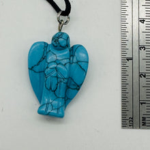 Load image into Gallery viewer, Howlite Stone Angel Pendant Necklace | 3/4' Long | Blue | 1 Pendant Necklace |