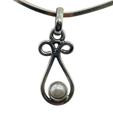 Load image into Gallery viewer, Pearl Sterling Silver Drop Pendant | 1" Long | White | 1 Pendant |