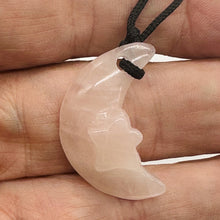 Load image into Gallery viewer, Rose Quartz Star and Moon Pendant Necklace | 3/4" Long | Pink | 1 Necklace |