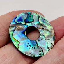 Load image into Gallery viewer, Dramatic Natural Rainbow Abalone 35mm Pi Circle! 3150C