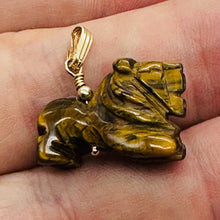 Load image into Gallery viewer, Lion Tiger's Eye Pendant Necklace | Semi Precious Stone Jewelry | 14k gf Pendant