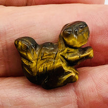 Load image into Gallery viewer, Nuts 2 Hand Carved Animal Tigereye Squirrel Beads | 22x15x10mm | Golden Brown