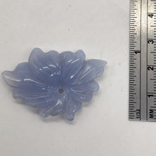 Load image into Gallery viewer, Chalcedony 28ct Hand Carved Flower Bead | 33x25x5mm | Blue | 1 Pendant Bead |
