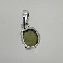 Load image into Gallery viewer, Moldavite 8.54ct Sterling Silver Oval Pendant | 3/4" Long | Green | 1 Pendant |