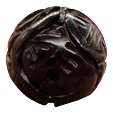 Load image into Gallery viewer, Dragon Long Life Carved Onyx Round Pendant Bead | 12mm | Black | 1 Bead |