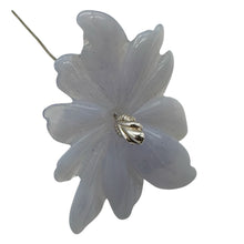 Load image into Gallery viewer, Chalcedony 33ct Hand Carved Flower Pendant Bead | 41x30x5mm | Blue | 1 Flower |
