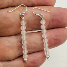 Load image into Gallery viewer, Light Pink Rose Quartz Sterling Silver Semi Precious Gemstone Earrings |2" Drop|