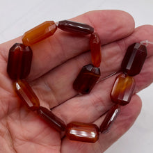 Load image into Gallery viewer, Premium! Faceted Natural Carnelian Agate 12x18mm Rectangular Bead Strand 110600