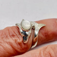 Load image into Gallery viewer, Mother of Pearl Leaping Dolphin Sterling Silver Ring | Size 6 | Silver | 1 Ring|