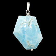 Load image into Gallery viewer, Hemimorphite Sterling Silver Carved Pendant | 1 1/4" Long | Blue | 1 Pendant |