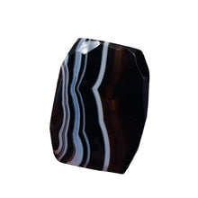 Load image into Gallery viewer, Onyx Flat Faceted Translucent Pendant Bead | 50x48x14mm | Black White | 1 Bead |